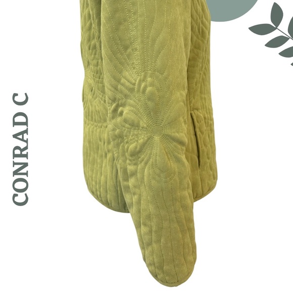 Conrad C Chartreuse Green Quilted Zip-Up Jacket | Sculpted Stylish | Size 6 - Picture 6 of 7